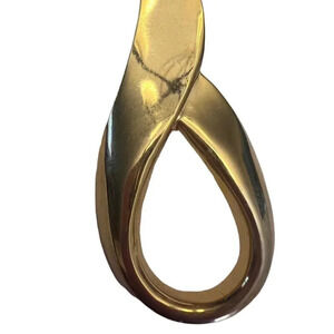 Vintage 60s-70s Abstract Teardrop Shape Brooch Pin Gold Tone